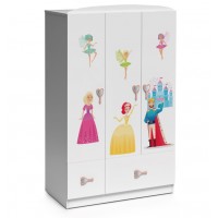 Dulap PRINCESS 3 usi - Camere de Copii Premium MDF  High Gloss -Tema Printese